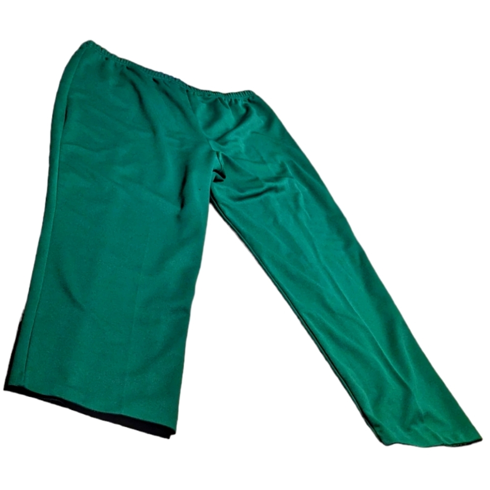Bright Hunter Green Woman's Size B0 Elastic Waist Dress Pants Trousers Slacks